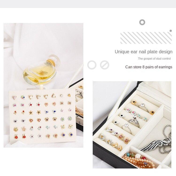 Schmuck-Aufbewahrungsbox, tragbare Schmuckschatulle, Schmuck-Aufbewahrungsbox, multifunktionale Ohrringe, Aufbewahrung, Ring, Halskette, Organisation