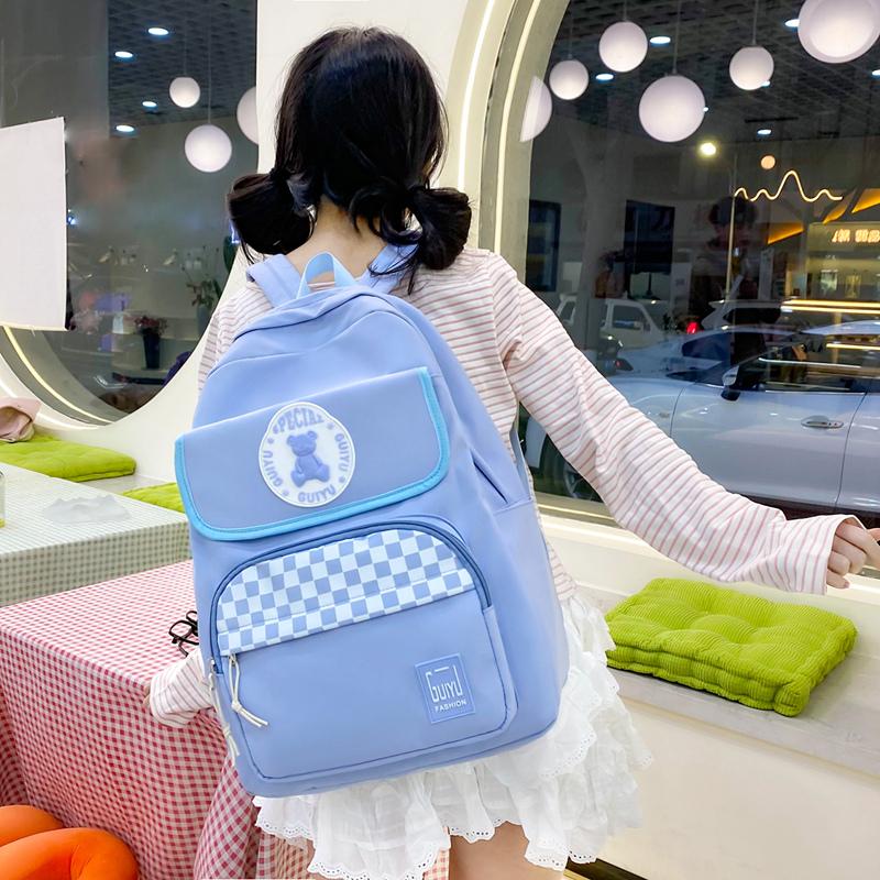 Four-Piece Backpack Set Campus Schoolbag Middle School Students' Light Large Capacity Computer Bag