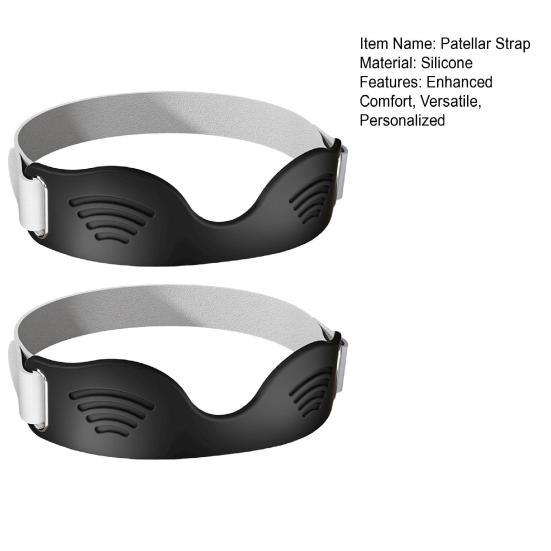 2Pcs Adjustable Patella Straps Silicone Knee Support Band for Running Sports Pain Relief Knee Cap Knee Brace for Intense Sports