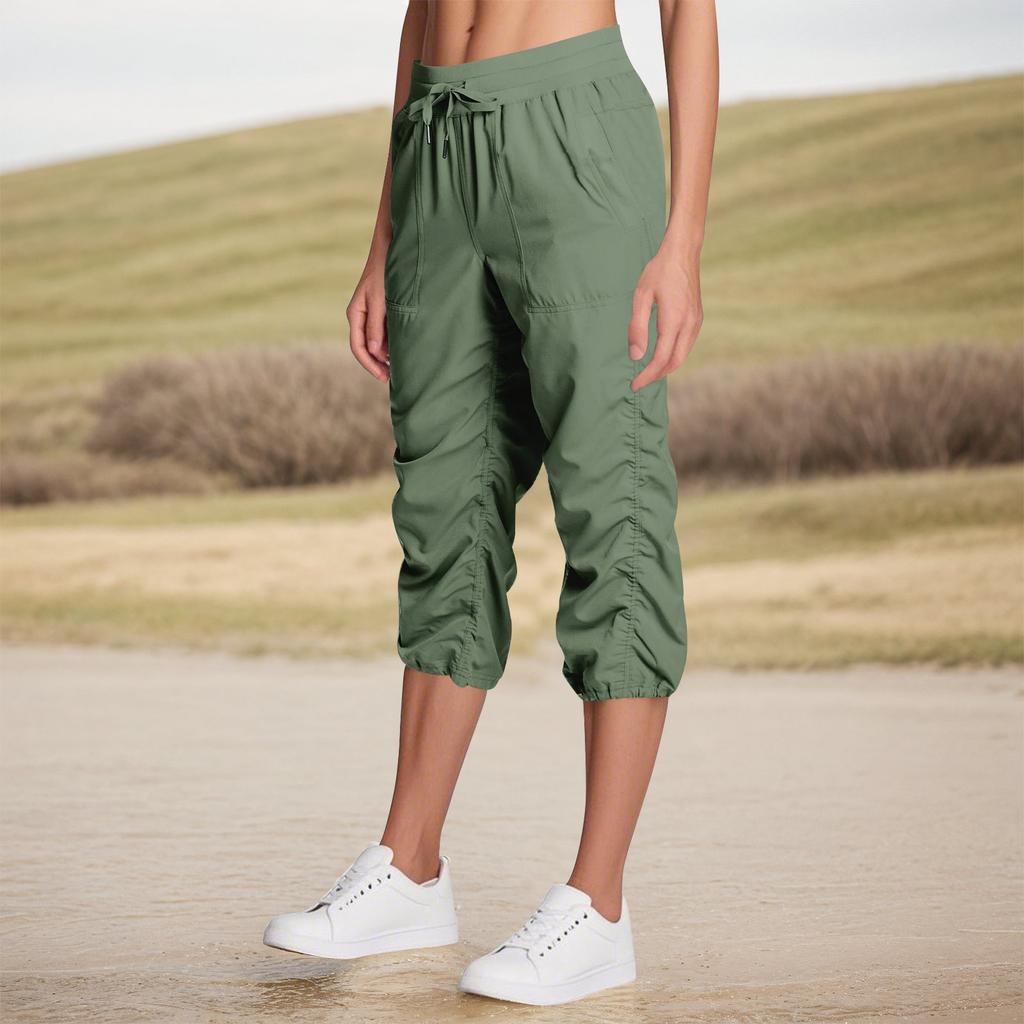 Women's Pleated Cargo Hiking Pants With Pockets