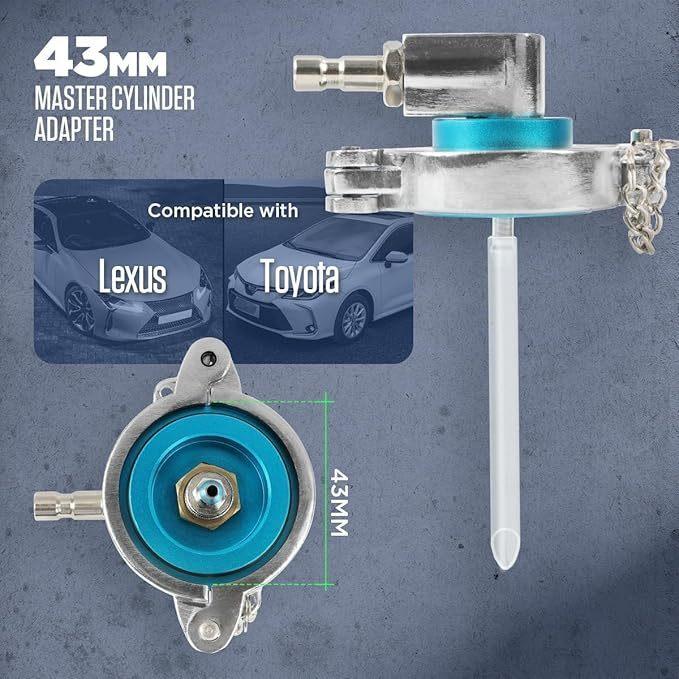 

AUTOOL 43mm Brake Bleeder Adapter Compatible with Toyota for Lexus Master Cylinder Adapter Works with Manual Brake Fluid Bleeder