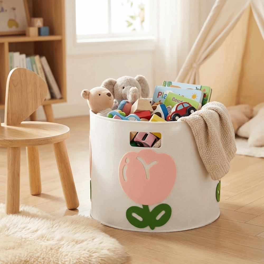 Non-woven Fabric Tulip Laundry Hamper Creative Design Large-Capacity Household Storage Cute Style Stylish Look Laundry Basket