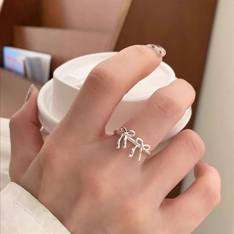 Korean Style Irregular 925 Sterling Silver Women's Versatile Ring, Non-Fading Niche Ins Design