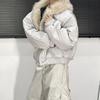 High Street Trendig Y2K Streetwear Parkas Punk Harajuku Retro Pelzkragen Bomberjacke Herren Hip-Hop Locker Lässig Warmer Mantel