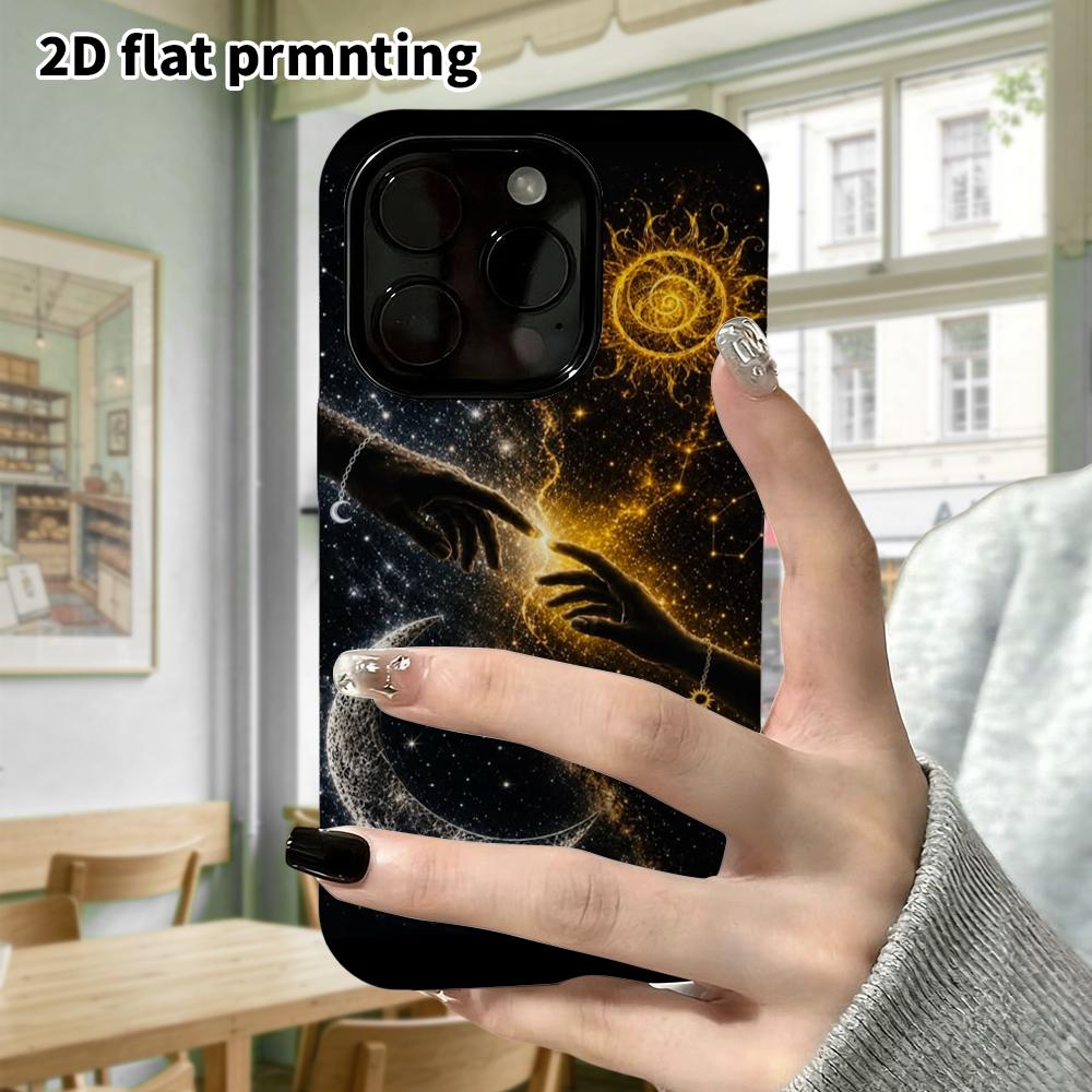 Phone Case: 2D flat design suitable for iPhone 18 17 16 15 14 13 Pro film protective case, couple style, cosmic starry sky, Christmas and Halloween gi