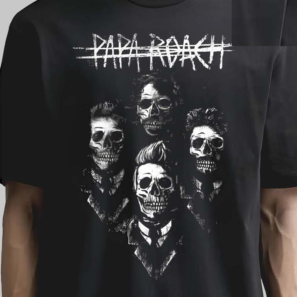 винтажная черная футболка с изображением рок-группы Papa Roach Унисекс футболка Все размеры JM485 Унисекс футболка XXL