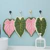 New Leaf Hand Towel Double-layer Soft Bathroom Towel Thickened Speed Dry Hanging Towel Bathroom Use