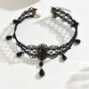 Dark Romance Gothic Lace Necklace Adornment Sturdy Chokers Neckchain Adornment for Fashion Enthusiasts
