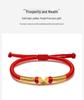 Shuibei 999 Fine Gold Ingot Bracelet with 3D Ruyi Safety Lock and Woven Hand Rope – Beauty Industry Gift