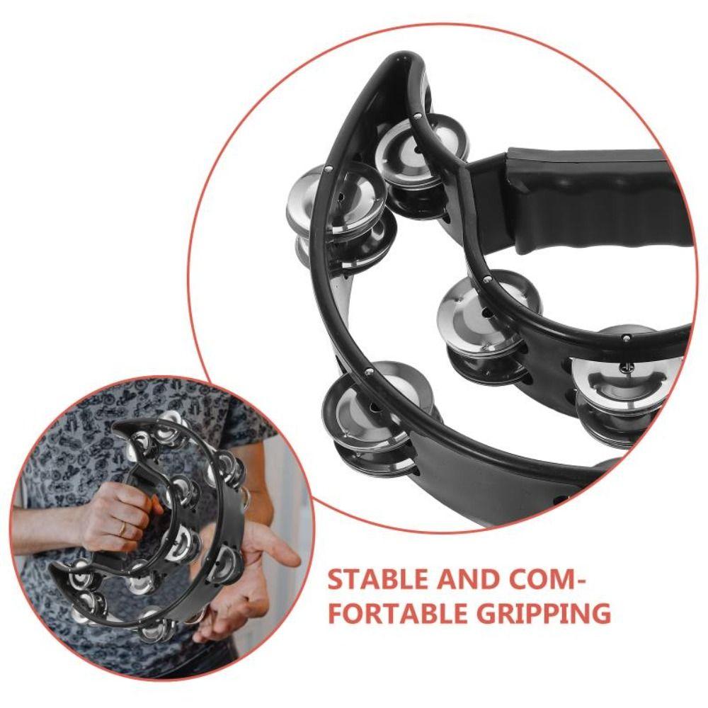 Musical Orff Tambourine Educational Hand Ring Tambourine Half Moon Handbell  Musical Enlightenment
