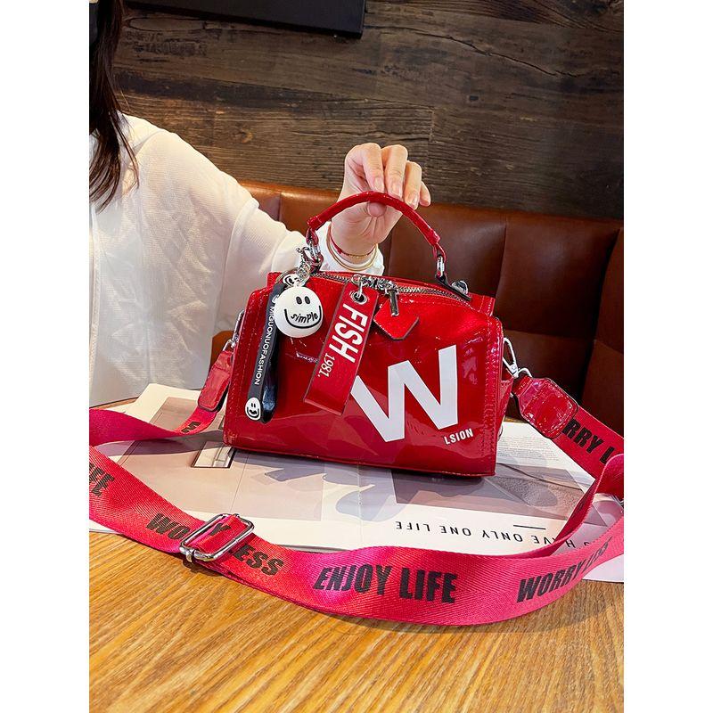 

Summer Glossy Fancy Small Square Bag Red