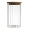 Tarro 700 ml Tapa de Madera Acanalada Para Almacenamiento