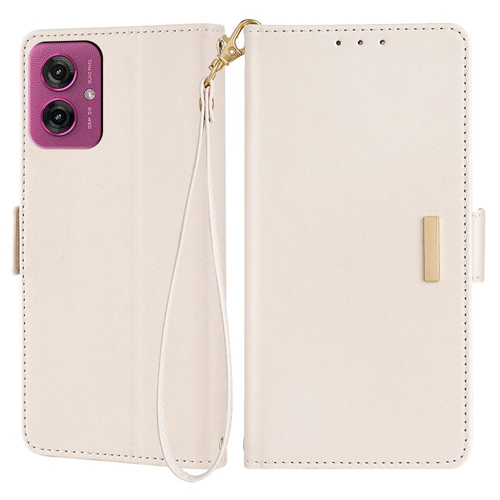 For Motorola Moto G55 5G Leather Wallet Case RFID Blocking Stand Cover with Hand Strap