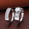 Luxury Fashion Elegant Crystal Female Zircon Wedding Ring Set Fashion  Color Simple Accessories Jewelry Rings For Woman