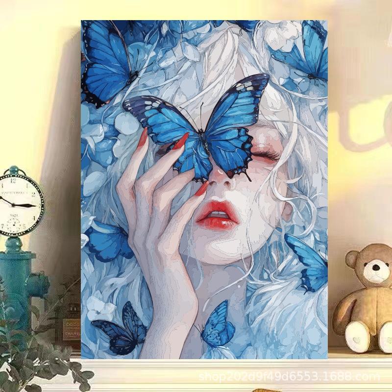 Butterfly Girl DIY Oil Painting Kit for Kids - Creative Decorative Art for Bedroom & Living Room