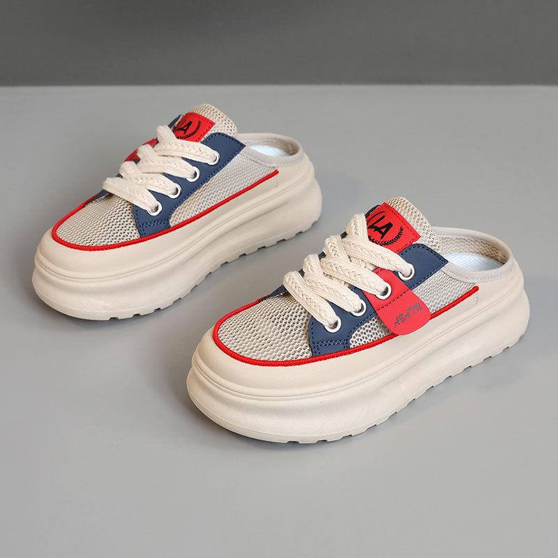 Zy1828 Mesh Semi-Drag Women'S Summer Breathable Mesh Shoes Women'S Shoes Platform Sandals Heightening Versatile Slippers