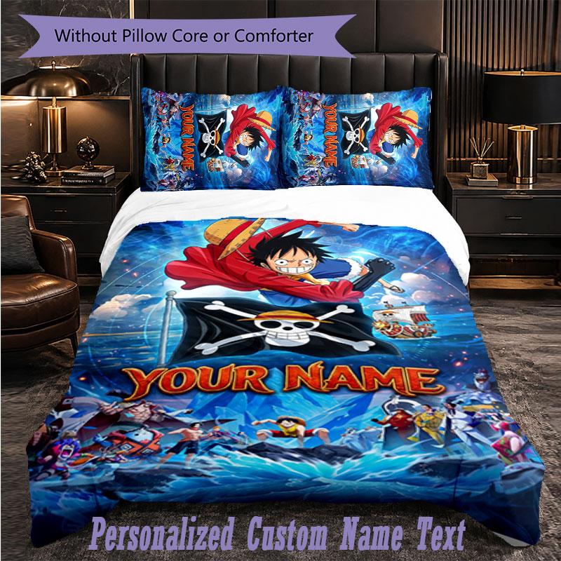 Personalized 3Pcs Bedding SetOne Piece Custom Text Duvet Cover Pillowcase Set Bedroom Gift