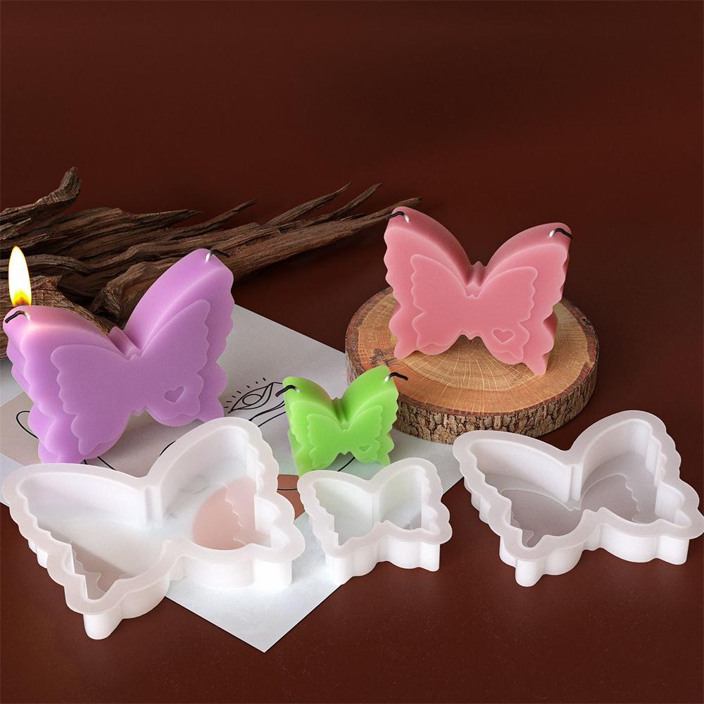 Heart-shaped Butterfly Candle Silicone Mold DIY Butterfly Plaster Epoxy Resin Soap Wax Making Molds Crafts Home Decor Ornament