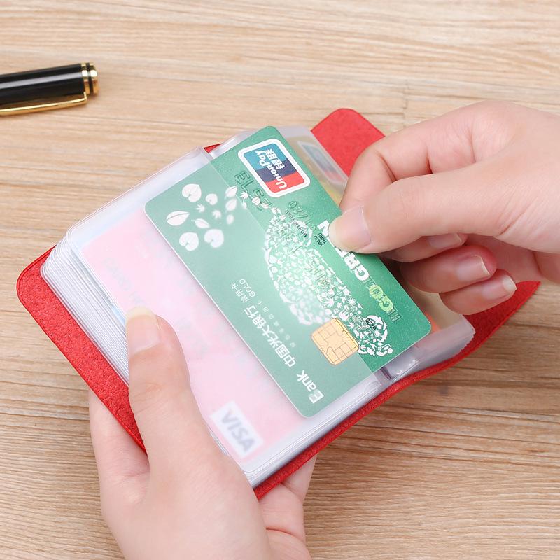 Dames Stijlvolle Kaarthouder van Rundleer met Meerdere Vakken voor Zakelijke Kaarten, Creditcards en Rijbewijs