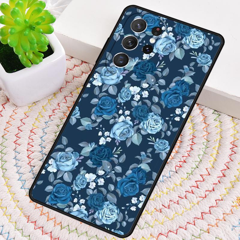Blue Rose Flower Phone Case for Samsung Galaxy note 10 pro S26 Ultra S23 S24 FE S25 S21 S22 PLUS shockproof Cove