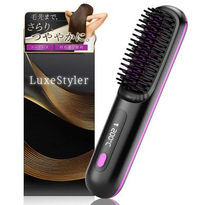 STELLAFORM Escova Térmica Sem Fio Escova Alisadora de Cabelo Recarregável USB Ajuste de 3 Níveis Revestimento Cerâmico Alisador Compacto Mini Bolsa Incluída 160~200℃