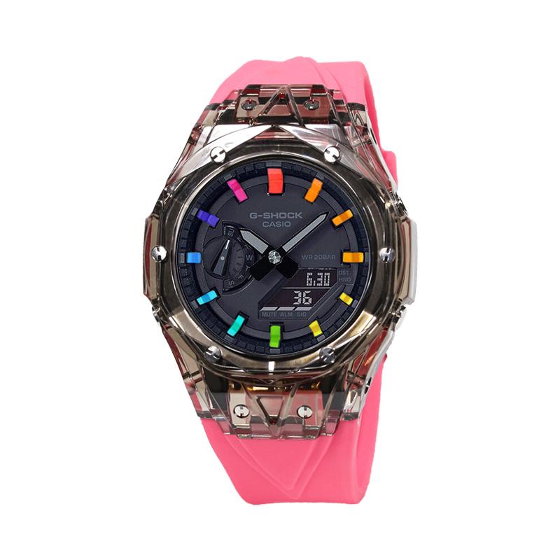 Casio Unisex Liquid Crystal/Analog Dual Display Series Black Watch GA-2100-1A1(Watch4--)