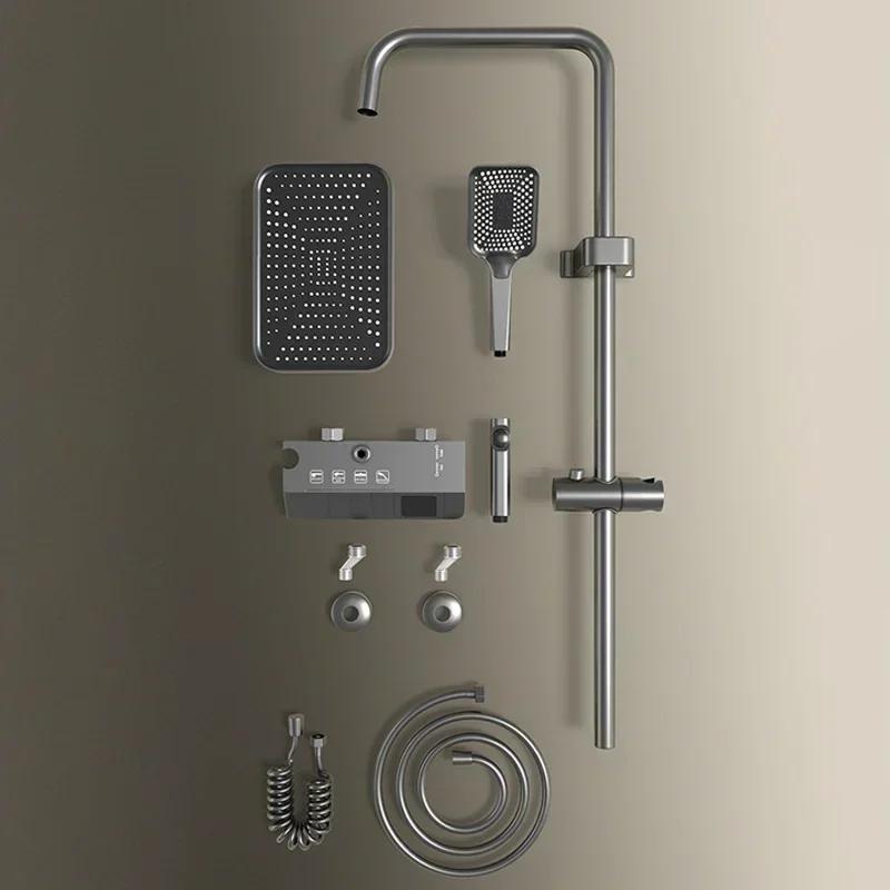 Bathroom Shower Set Multifunctional Practical Four Outlets Adjustable Water Pressure Temperature Setting Bathroom Accessory