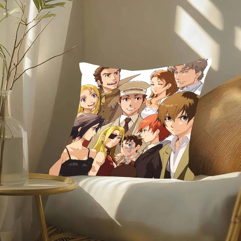 Anime B-BACCANO! Pillow Case Fashion Square Pillowcase Bedroom Sofa Room Ins Decoration Leisure