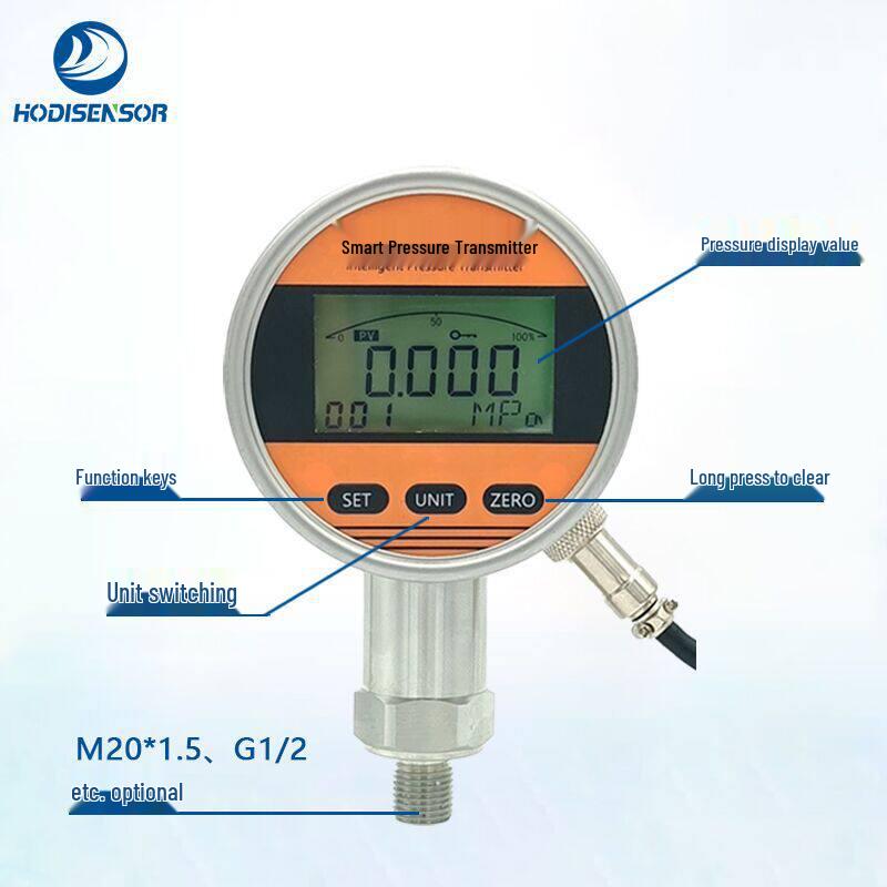 Battery-Powered Precision Digital Pressure Gauge for Negative, Compressed Air, and Oil Pressure