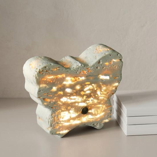 Marble Touch Lamp 3 Light Colors Night Light Dual Control Night Lamp Natural Limestone Adjustable Brightness Table Lamp Rechargeable Bedside Lamp for