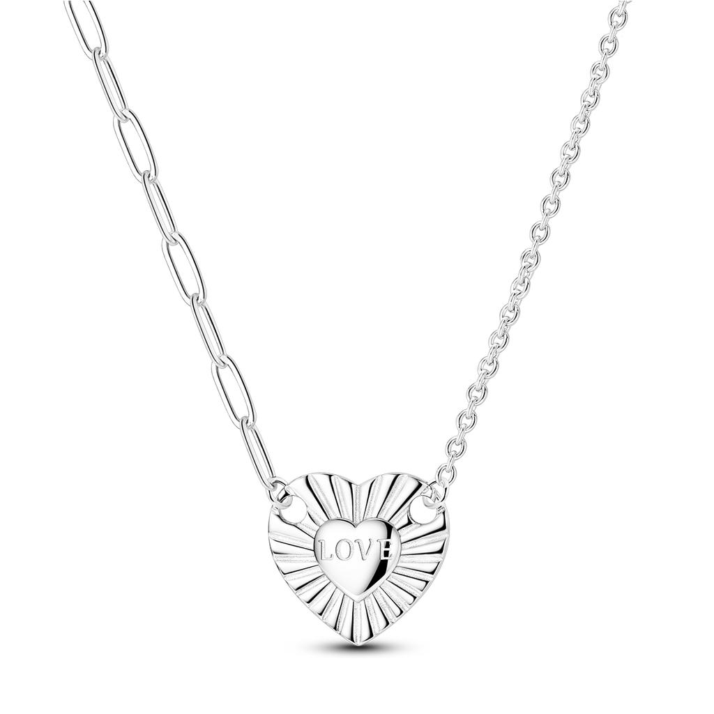 925 Silver Pendant Necklace Heart Star Charm Basic Chain Original Jewelry For Woman