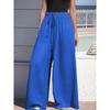 Lady's Four-season Wide-leg Loose Drawstring Casual Fashionable Trousers