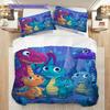 Dinosaur Pattern Bedding Quilt Set Quilt Cover Pillowcase Home Decoration Birthday Gift (1 * Duvet Cover + 2 * Pillowcase, Without Core)