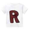 New Alphabet Lore T Shirt Print Cartoon Casual Summer Children Short-sleeved Anime T-shirt Kids Clothes Boy Game Series T Shirt
