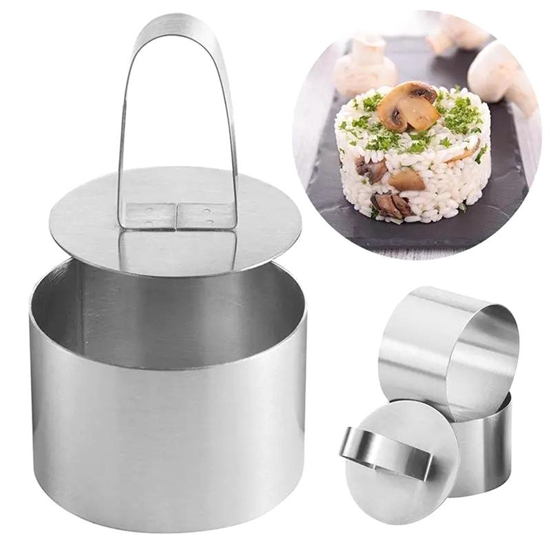 1Pc Edelstahl Mousse Ring Kuchen Form mit Push-Platte Diy Kuchen Backen Werkzeuge