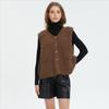 DIMANAF 2025 Winter Plus Size Autumn Women Sleeveless Vest Sweaters Knitting Buttons Oversize Casual Style Loose Sweater
