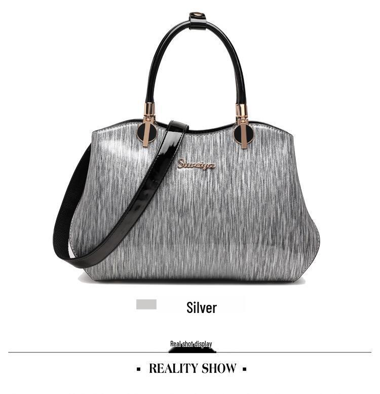 2025 Women's Patent Leather Crossbody Handbags: Fashionable Mummy Bags for Middle-Aged Women