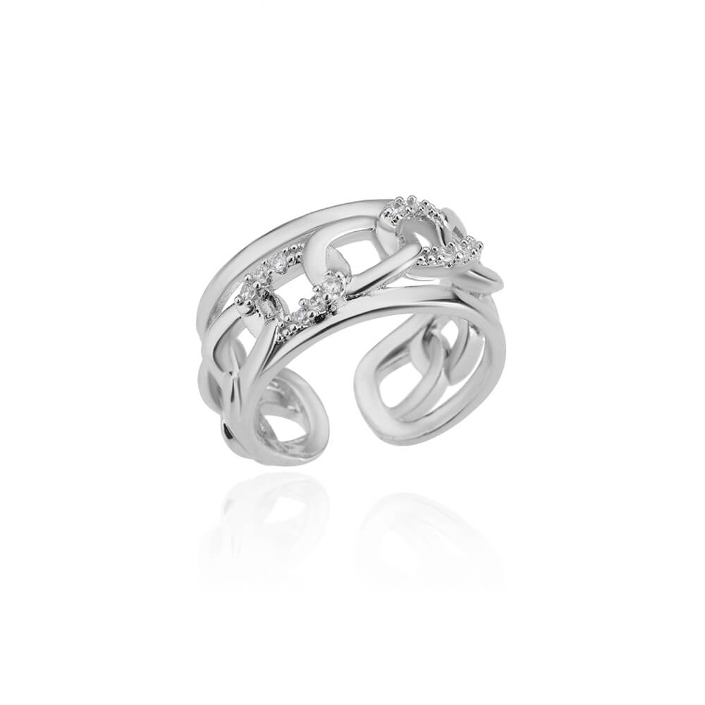 Zircon Bar Rings For Women Stainless Steel Bar Opening Geometric Ring 2025 Trending Luxury Wedding Aesthetic Jewelry Anillos