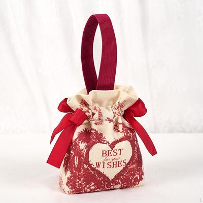 Bridal Bag Candy Chinese Wedding Stylish Flower Girl Drawstring Pouch for