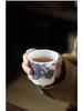 Ice Jade Mutton Fat Jade White Porcelain Tea Set with Enamel Painted Hydrangea and Sancai Gaiwan