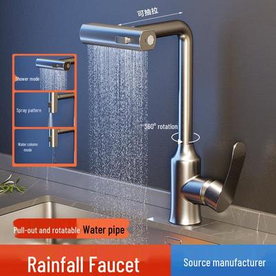 Rotatable Stainless Steel Kitchen Faucet for Hot & Cold Water