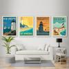 Lighthouse Sea Wave Landscape Canvas Posters Wall Art Print England Outer Banks Saint Simons Island Painting Pictures Home Decor No Frame