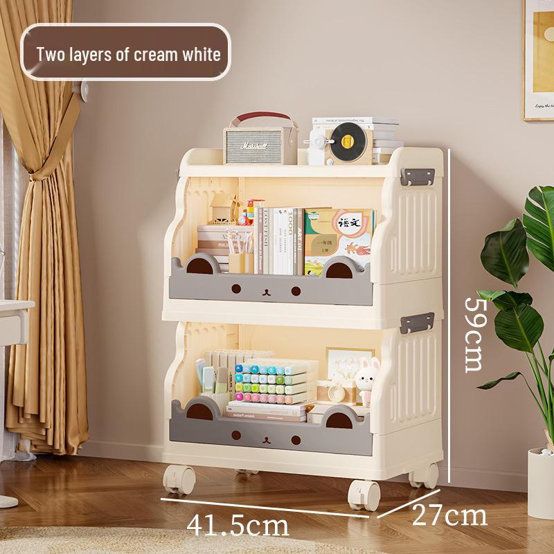 Children's Movable Multi-Layer Bookshelf and Storage Rack