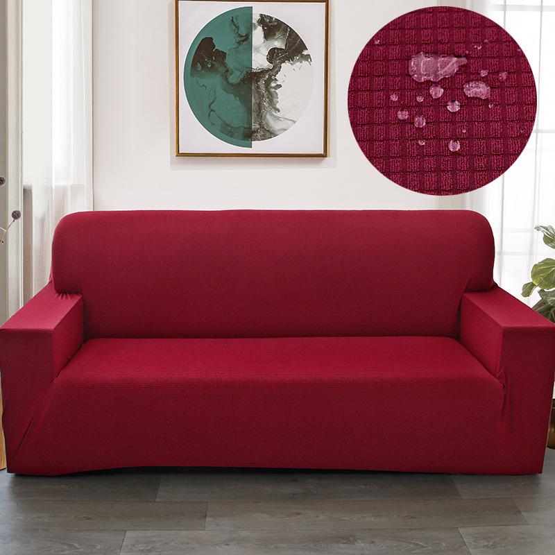 Waterproof Elastic Sofa Cover Cover Full Package Solid Color Thickened Corn Lint Polar Fleece Single and Double Three or Four People