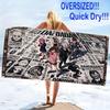 DAN DA DAN Print Beach Towel, Large Soft Quick Dry Towel for Beach Camping Swimming