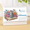 5D/DIY Kalender Diamant Malerei Papier Schreibtischkalender Teilweise Bohrer Glänzende Strasssteine Dekor Kalender Mehrzweck für Neujahrsgeschenke