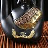 Buddha Sitting in Hand Statue Resin Buddhist Figurines Sculpture Thai Buddha Ornaments Home Decoration Crafts, Black