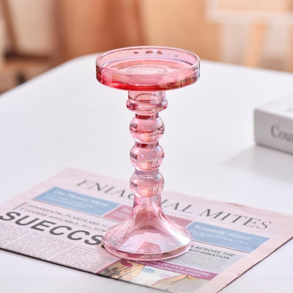 Creative Christmas Light Luxury High Footed Glass Candleholder Home Candleholder Base Romantic Wedding Table Creative Home Decor