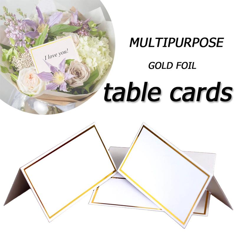 50/100pcs Gold Foil Table Card Wedding Name Guest Card, Seat Name Card Bouquet Gift Cardboard Cards Fo Multipurpose