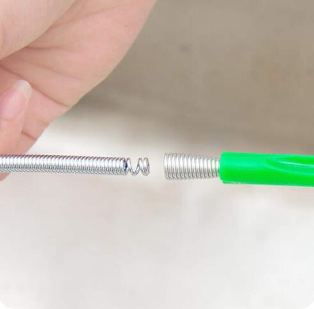 HJ Pipe Cleaner, Spiral Type, Removes Hair and Clogs, Clears Clogs, Wire, Long Type, for Drains, Drains, Sinks, and Bathrooms